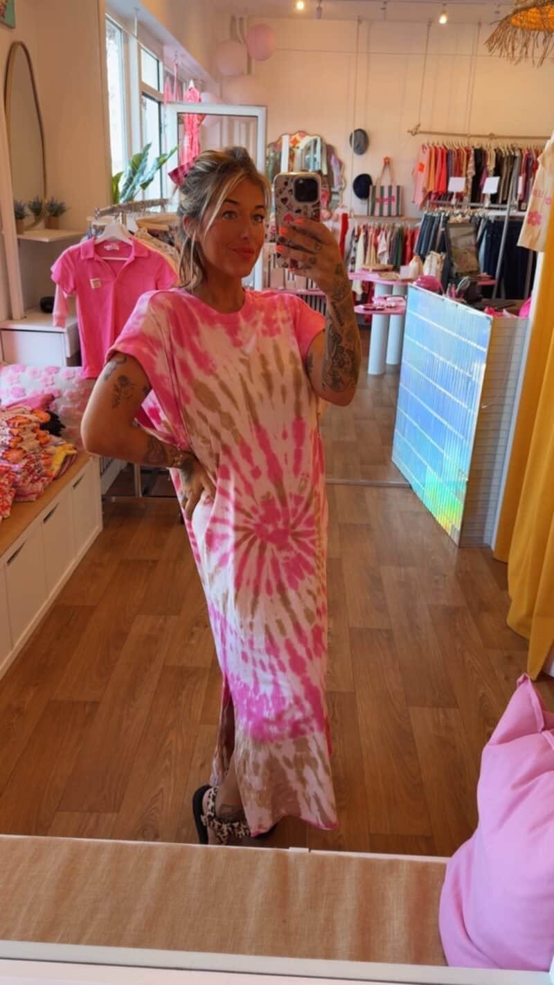 ROBE TIE AND DYE   ROSE