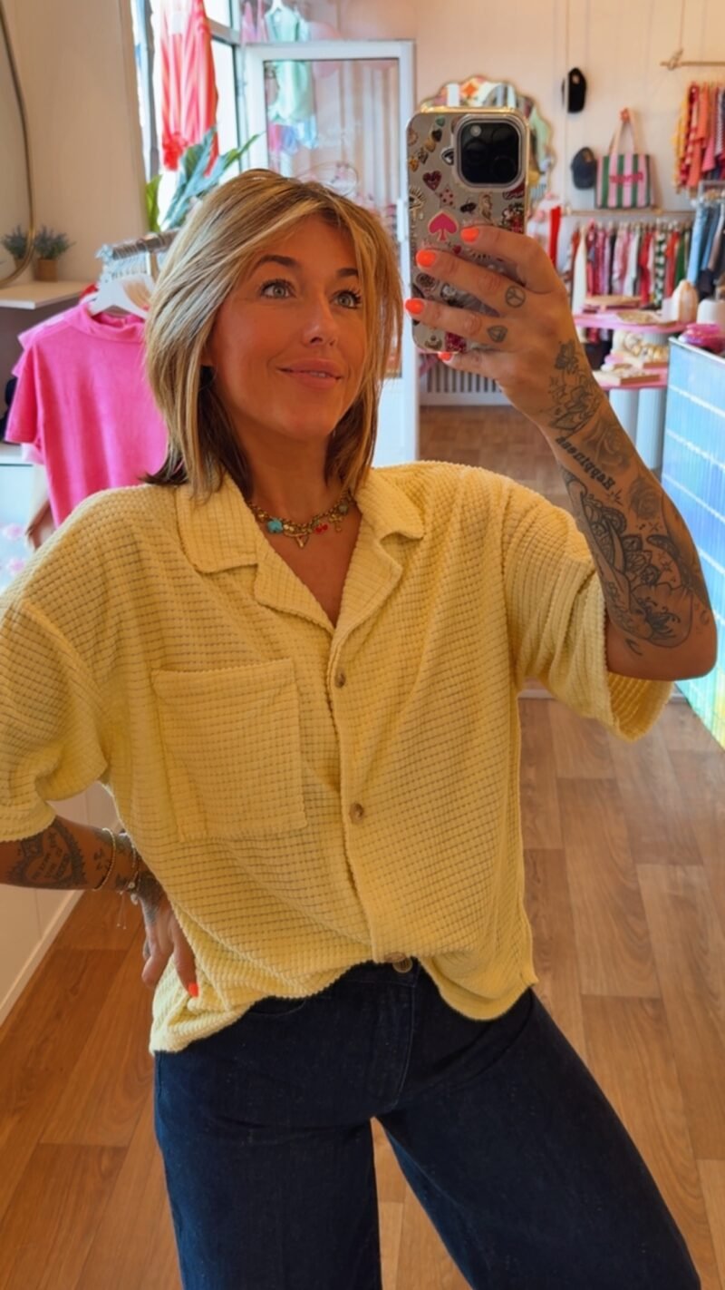 CHEMISETTE EPONGE JAUNE PASTEL