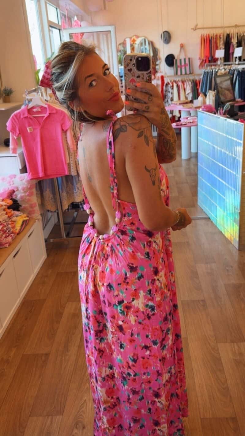 ROBE BOHEMIAN  COLORÉ  ROSE – Image 2