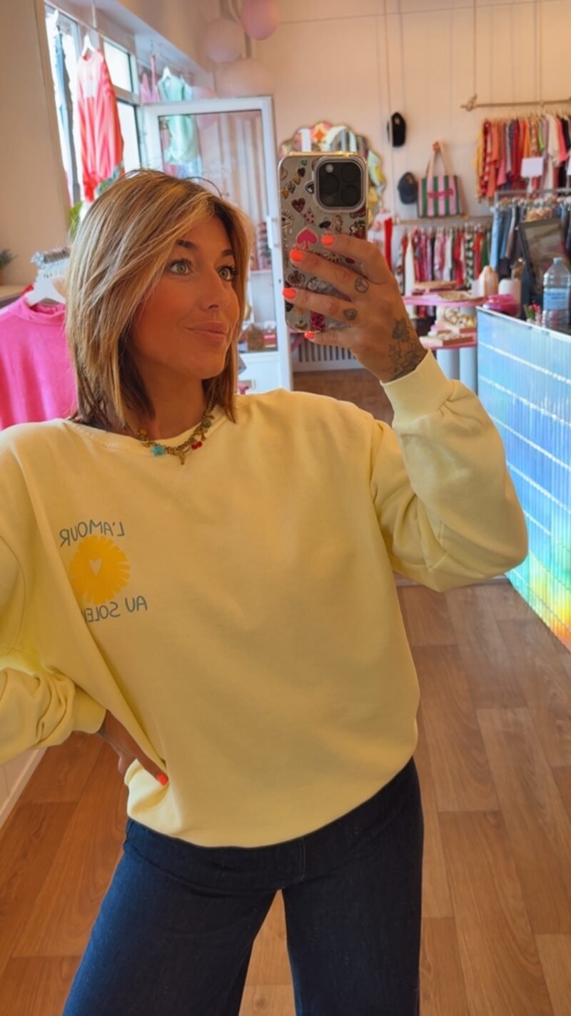 SWEAT   LAMOUR AU SOLEIL JAUNE