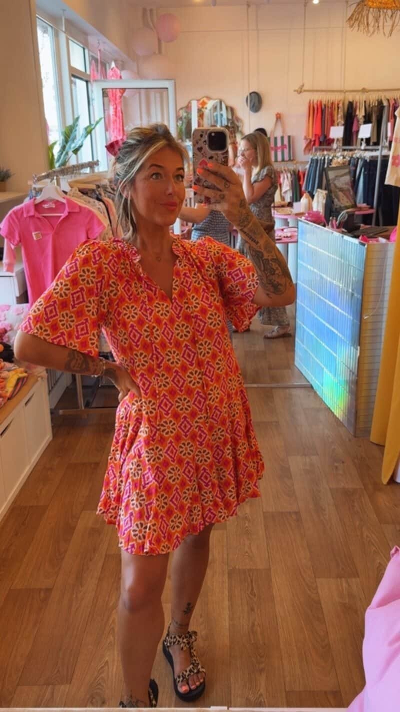 ROBE HIPPIE ORANGÉ  T . S