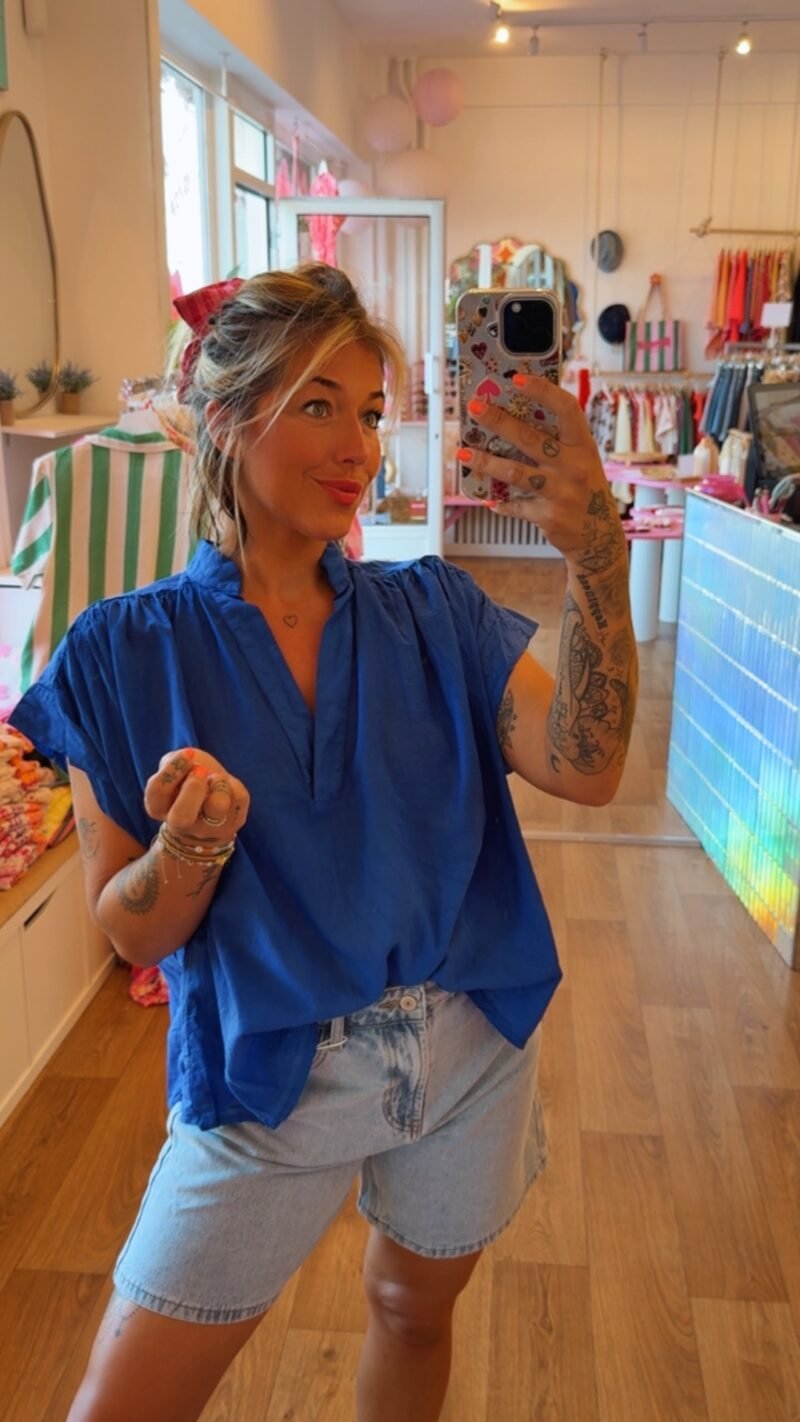 BLOUSE COCO voile bleu