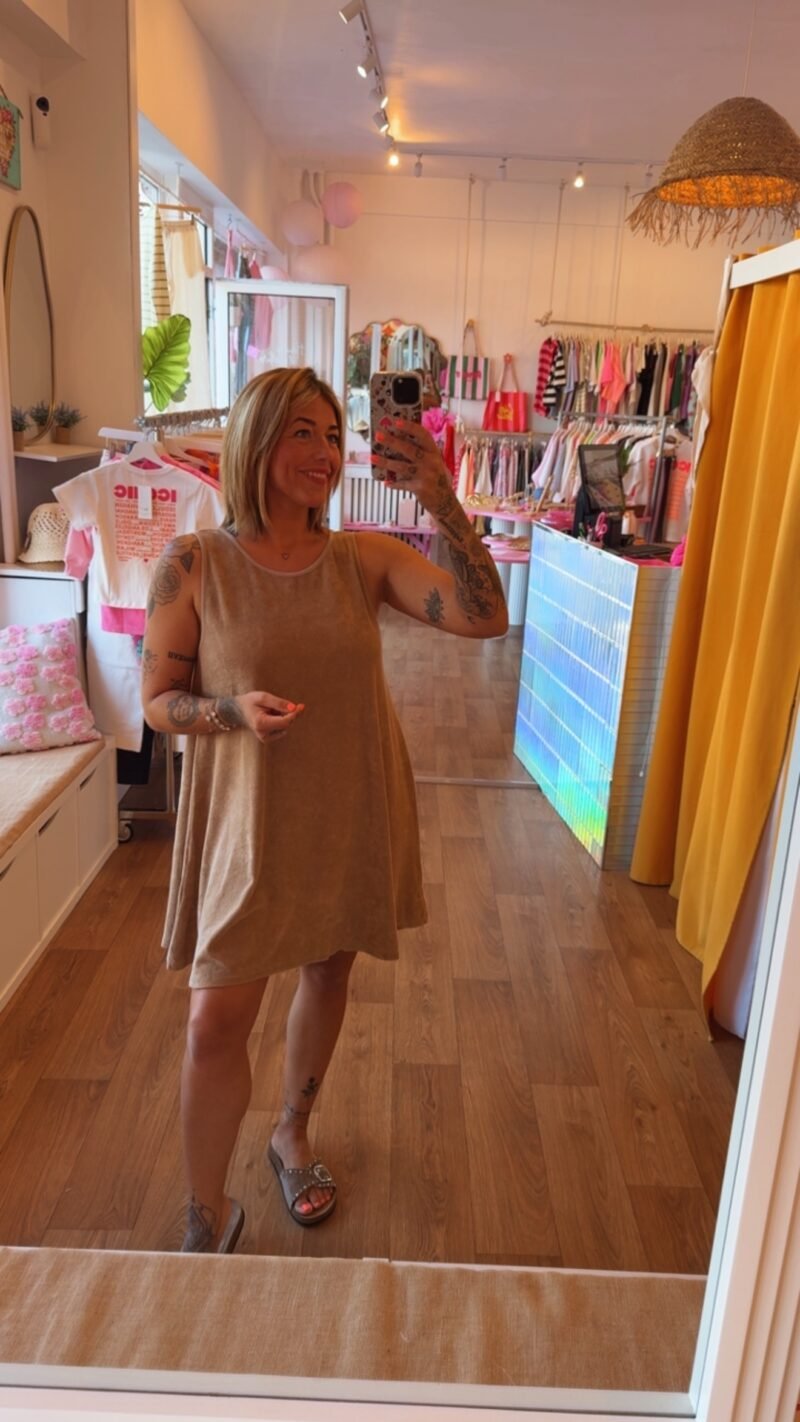 ROBE COURTE  EPONGE BEIGE