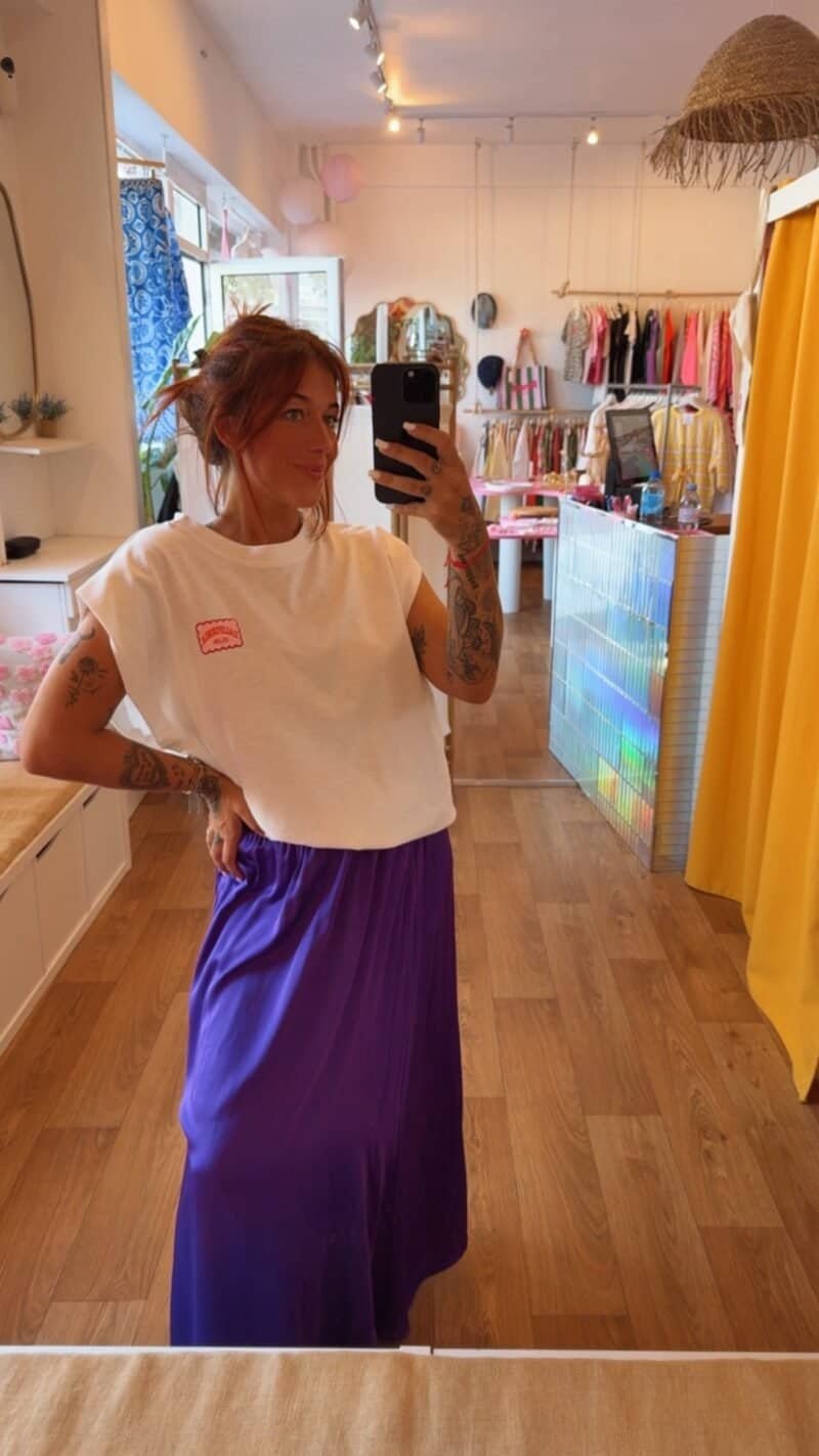 JUPE  SATIN  VIOLET