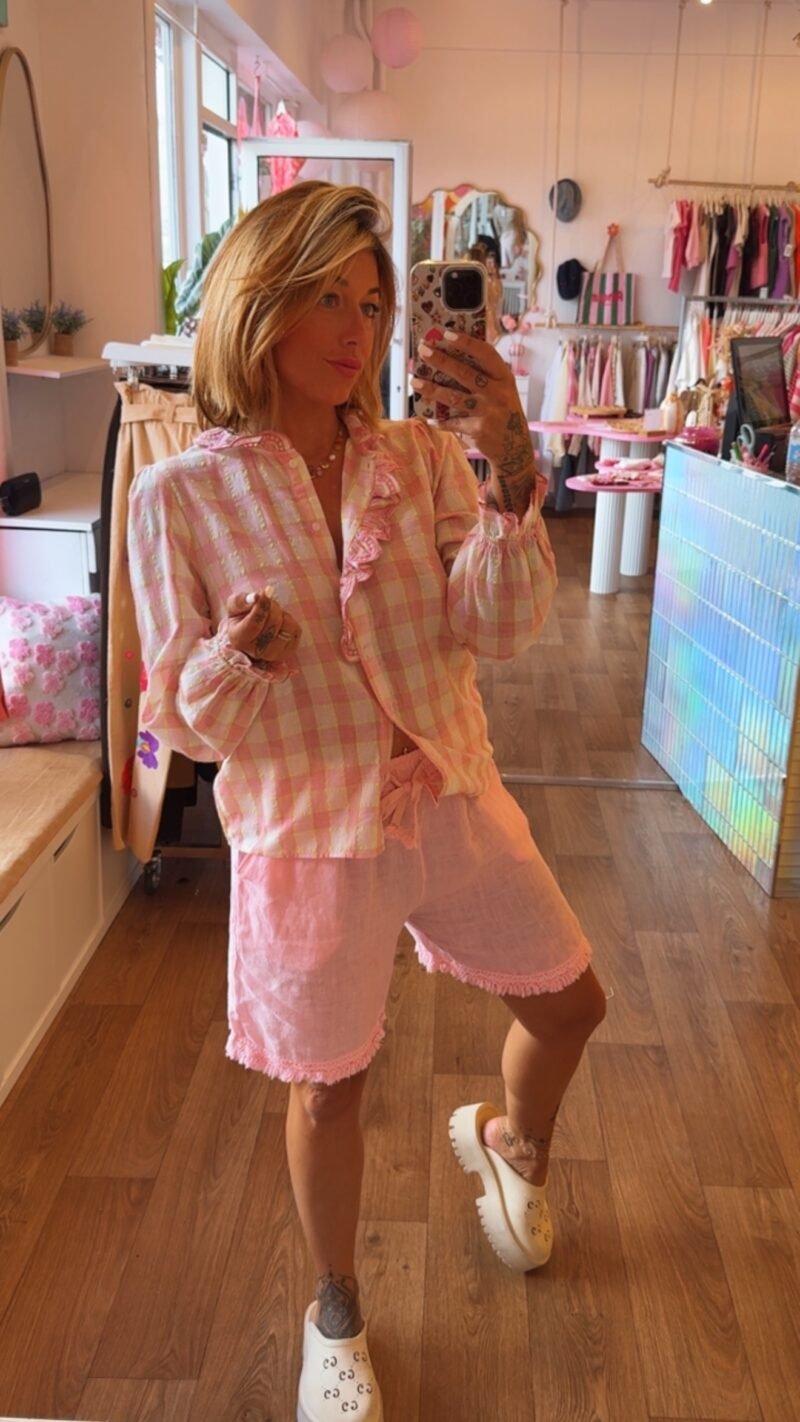 SHORT EN LIN JOJO  ROSE