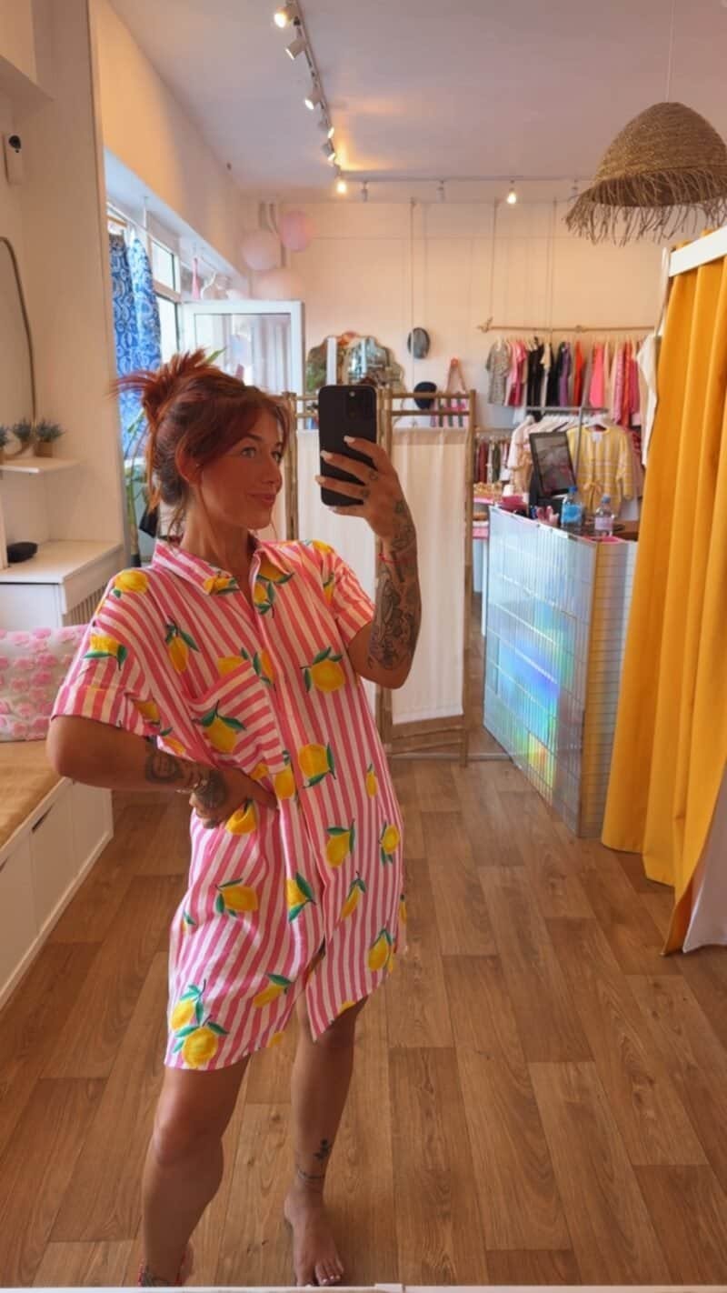 ROBE RAYE ROSE  CITRON  T  . S