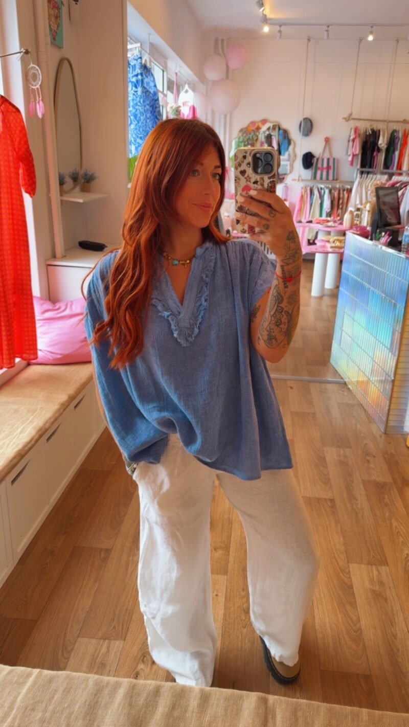 BLOUSE COCO VOILE BLEU