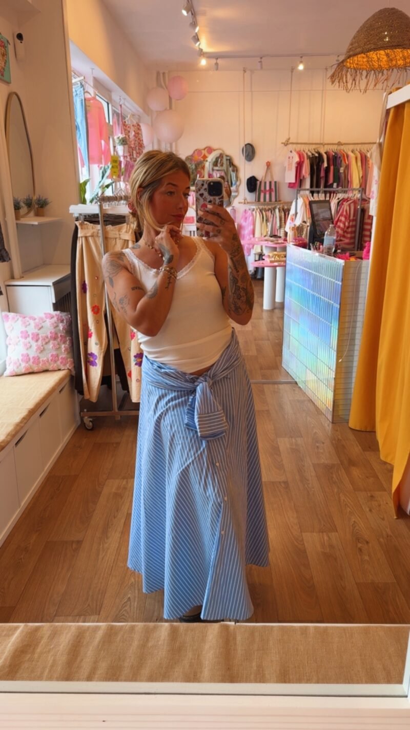 JUPE CHEMISE BLEU
