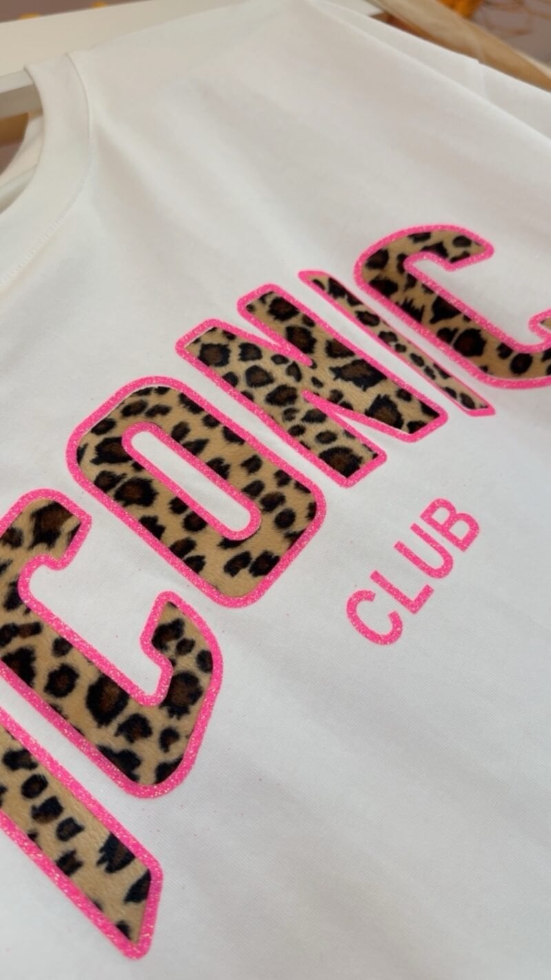 T SHIRT BLANC ICONIC LEOPARD POIL – Image 2