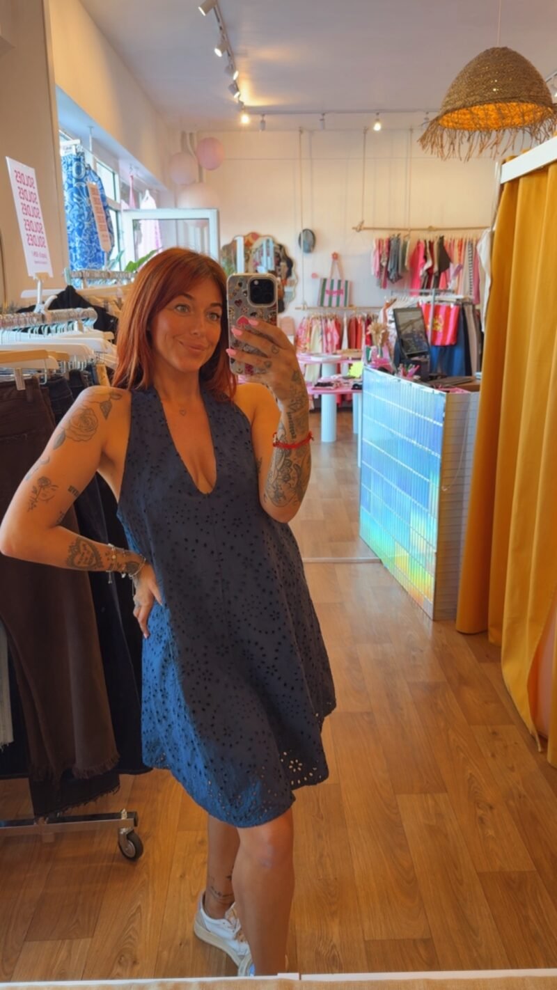 ROBE BRODERIE  MARINE