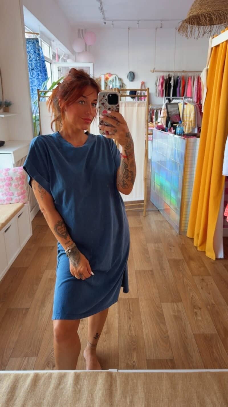 ROBE T SHIRT COURTE  BLEU