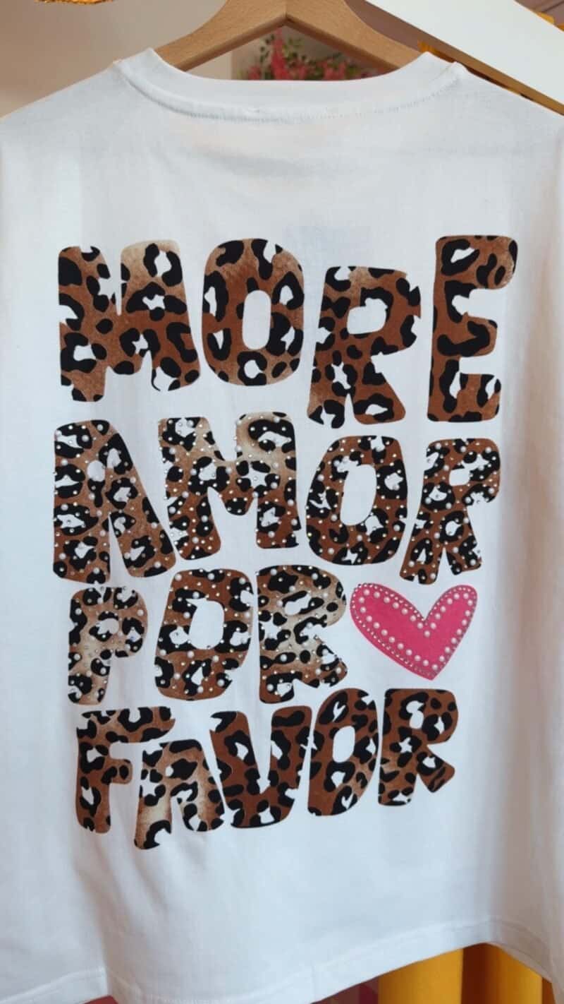 T SHIRT MORE AMORE LEO STRASS – Image 3