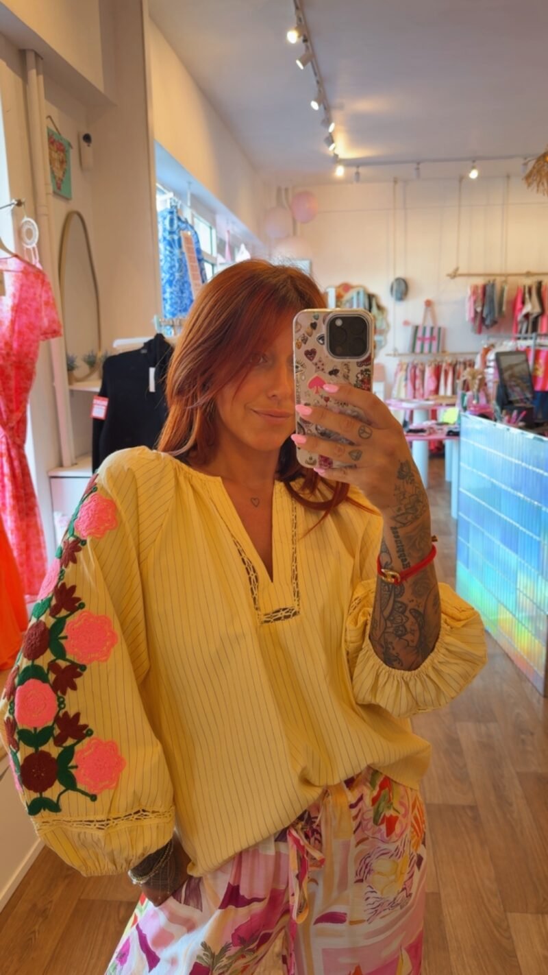 BLOUSE FLAMENCO JAUNE    T . M