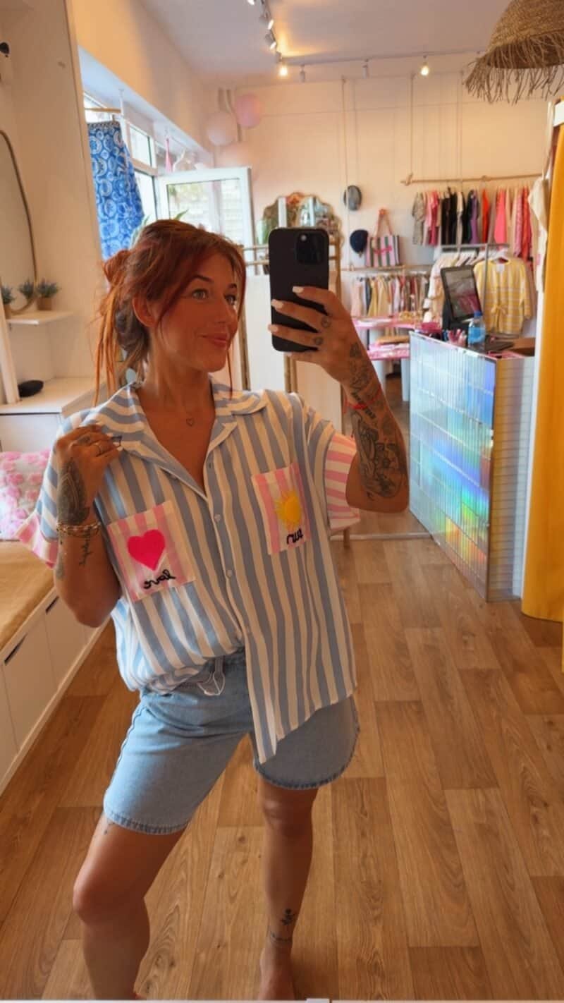 CHEMISE RAYE BLEU  SUN