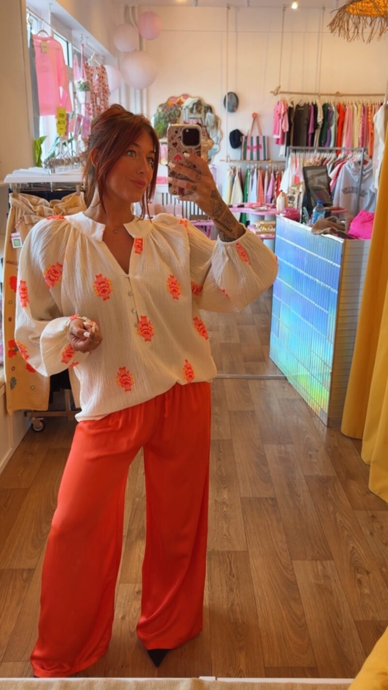 PANTALON FLUIDE CORAIL   SOIE 20%
