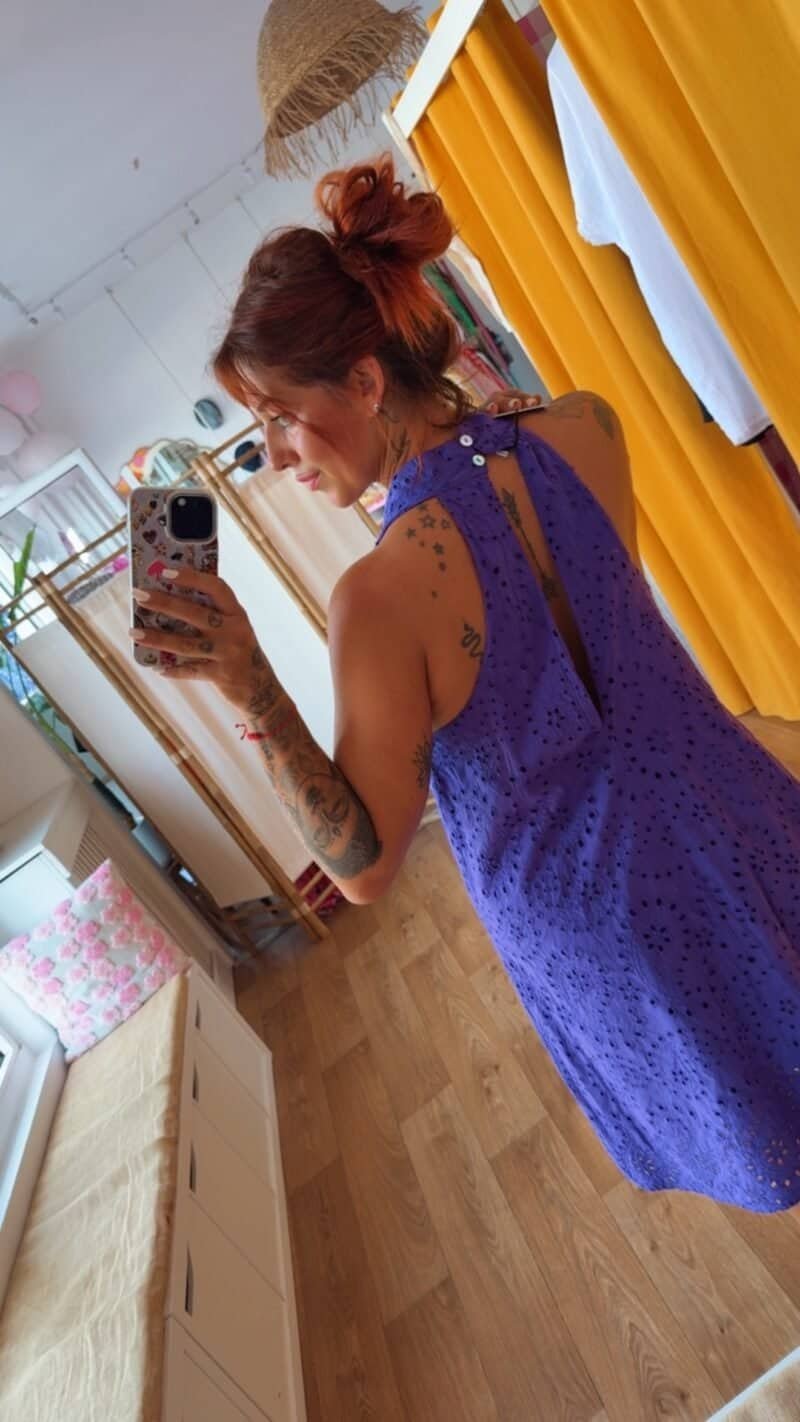 ROBE BRODERIE VIOLET – Image 2