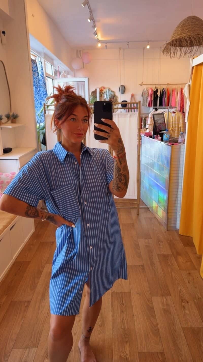 ROBE CHEMISE BLEU  T . S