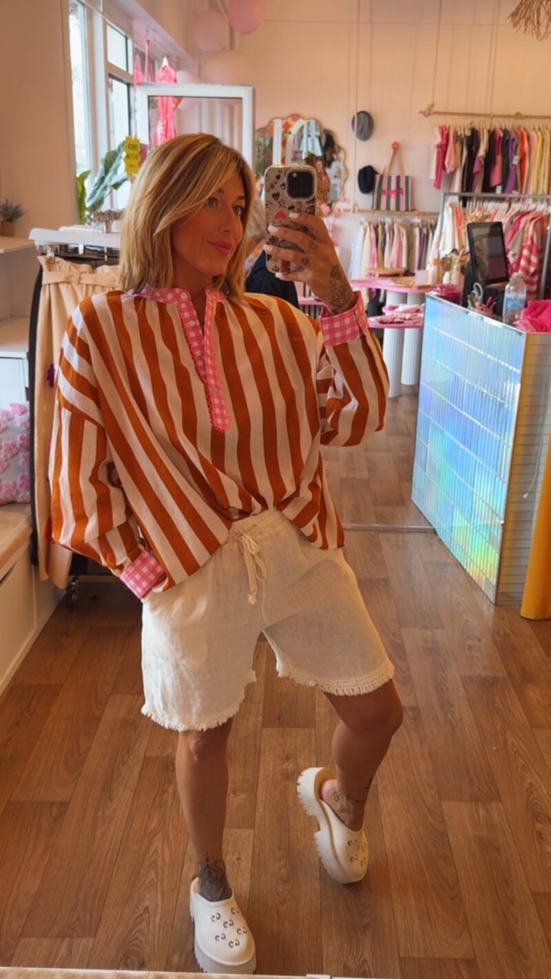 SHORT EN LIN JOJO  ECRU