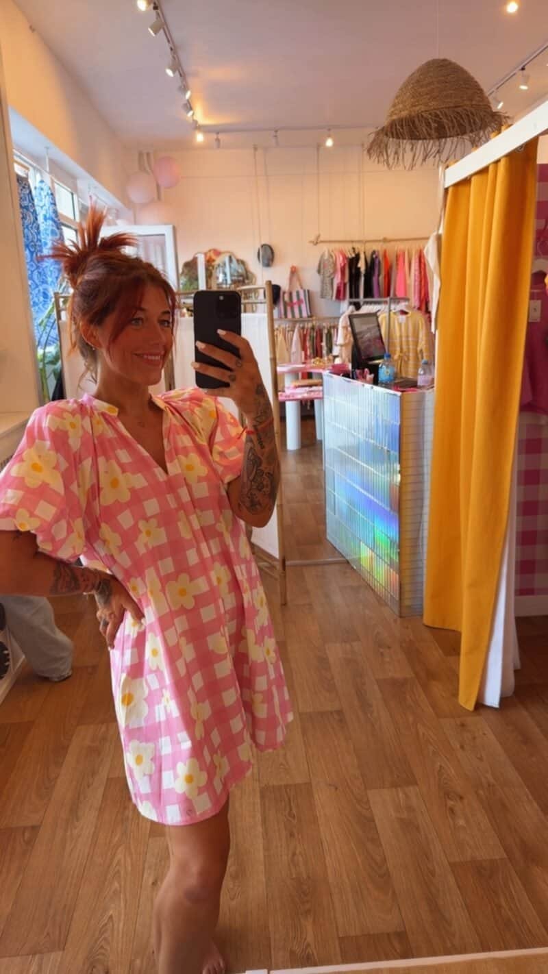 ROBE ROSE GROSSE FLEUR