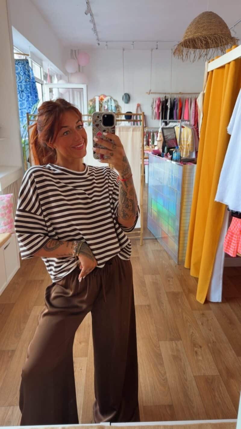 PANTALON FLUIDE CHOCOLATINE SOIE 20%