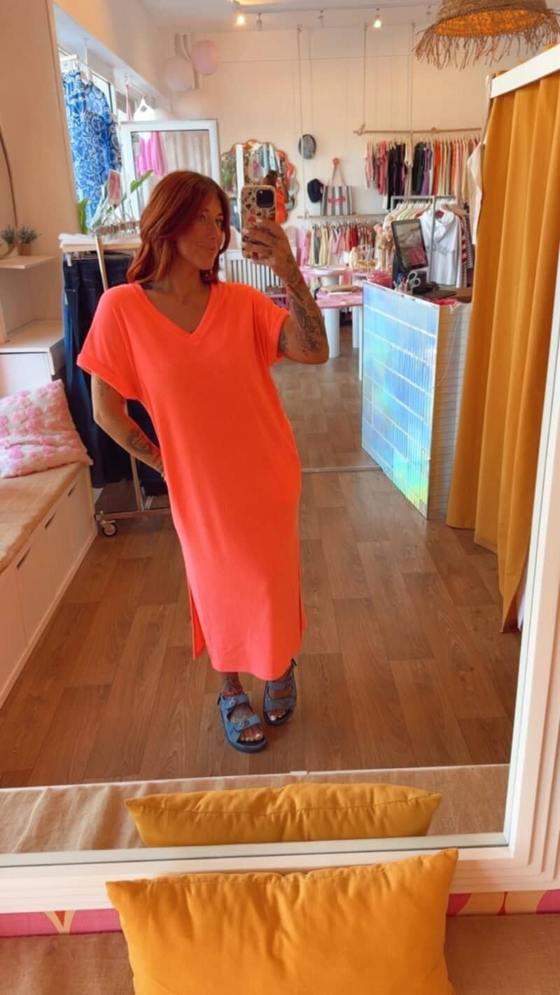 ROBE UNI EPONGE COL V   CORAIL