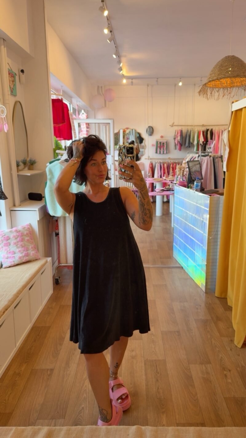 ROBE COURTE  EPONGE NOIRE