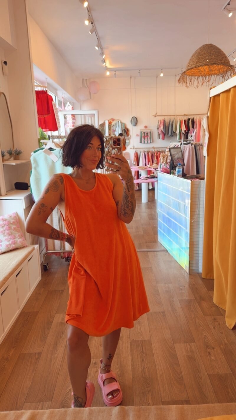 ROBE COURTE  EPONGE ORANGE