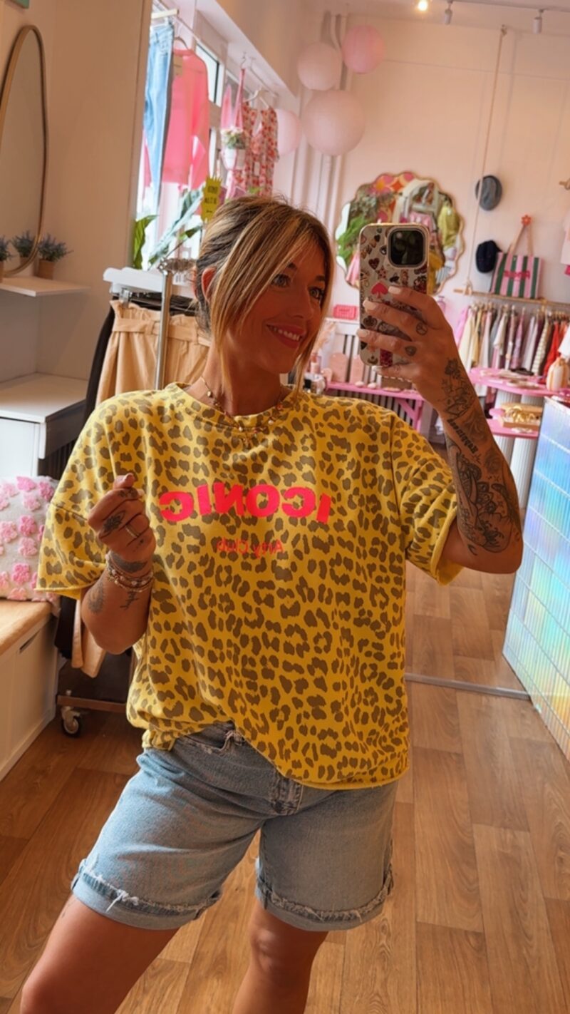 SWEATSHIRT LEOPARD ICONIC JAUNE