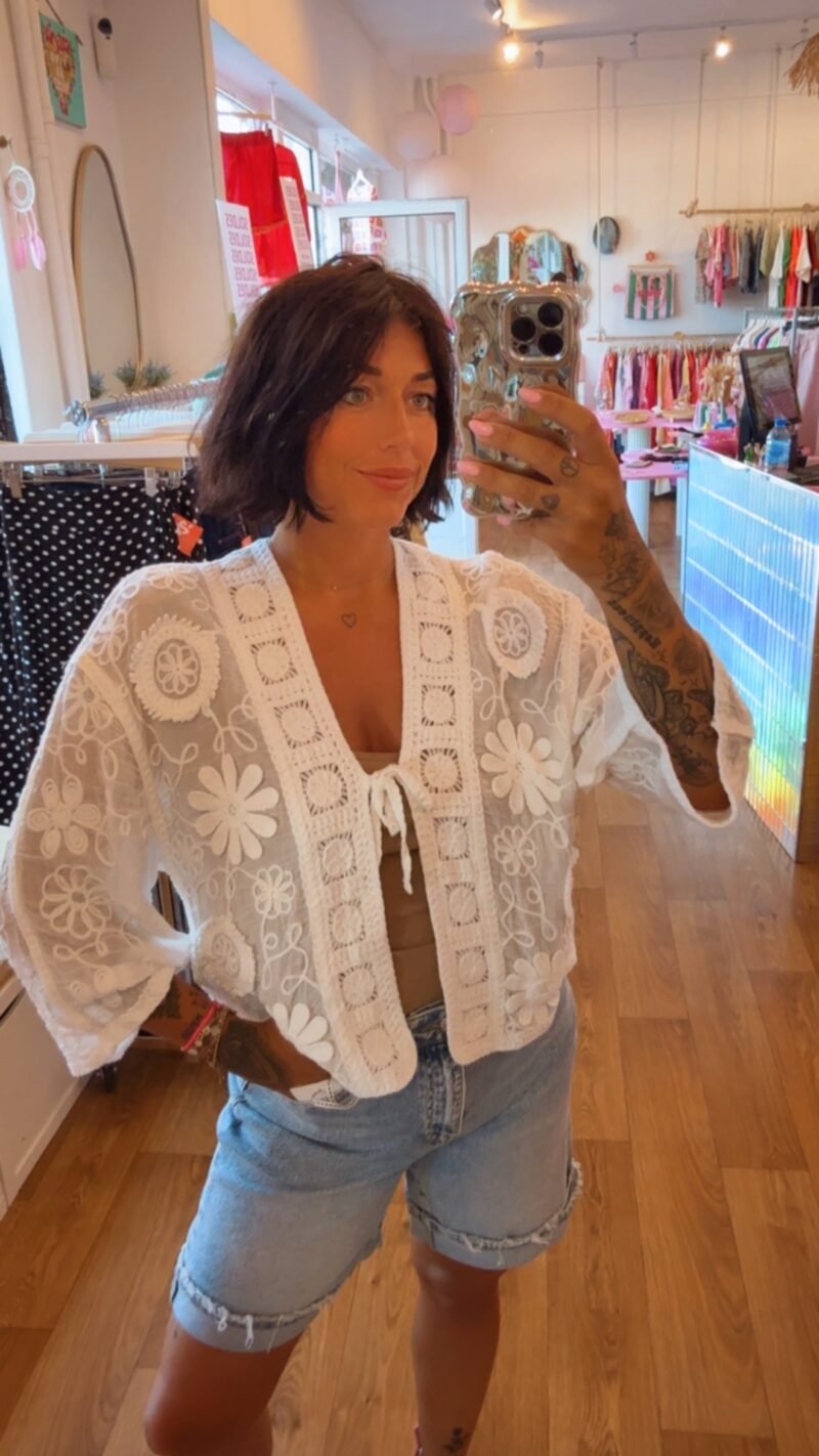 GILET CROCHET BLANC