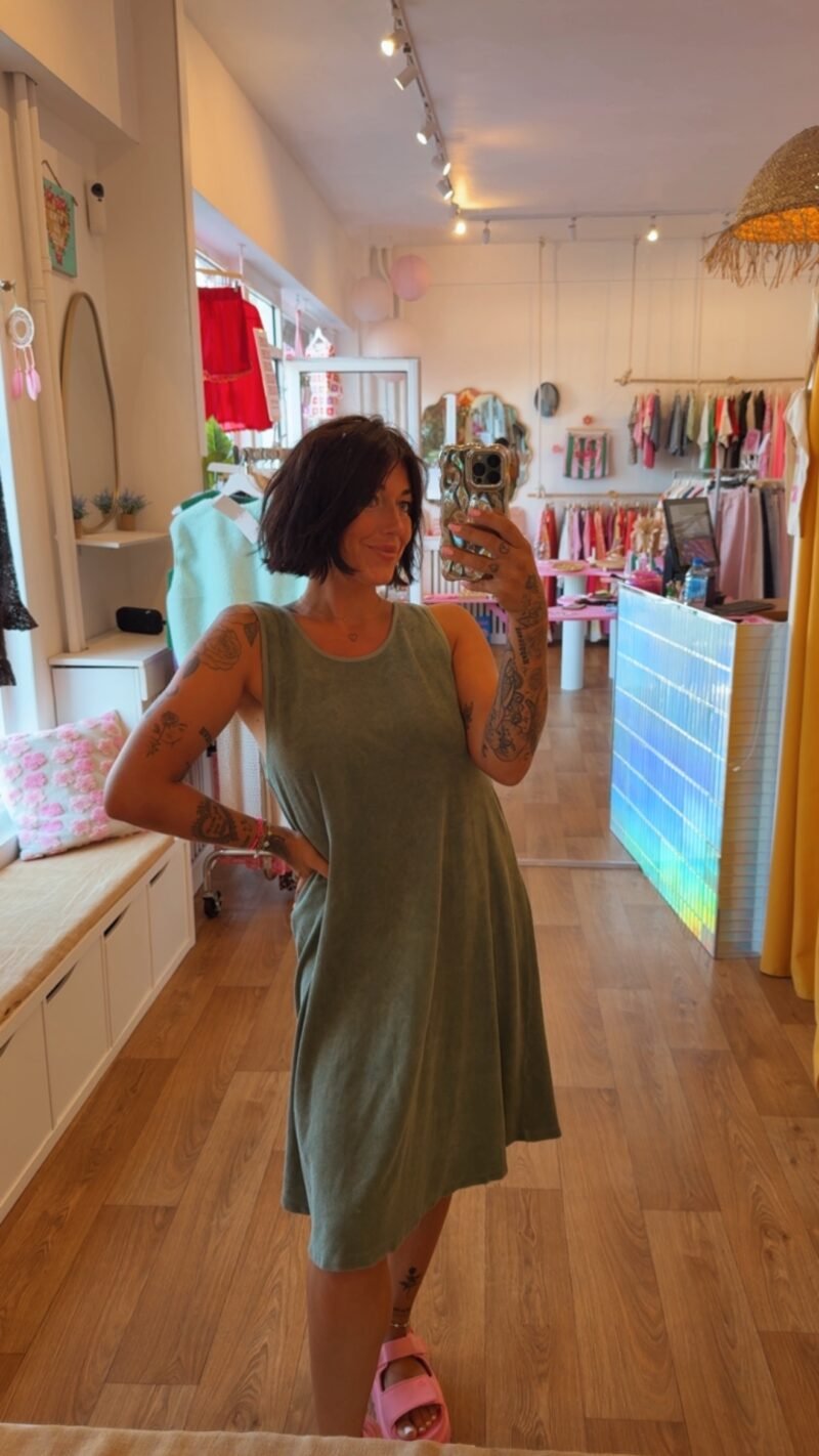 ROBE COURTE  EPONGE KAKI