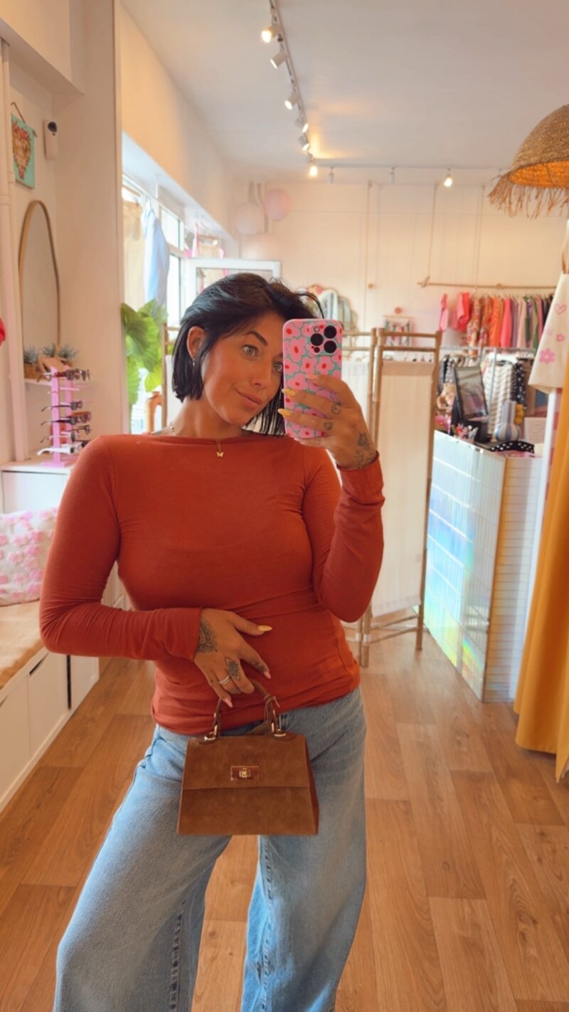 TOP BASIC EN CACHEMIRE  ROUILLE