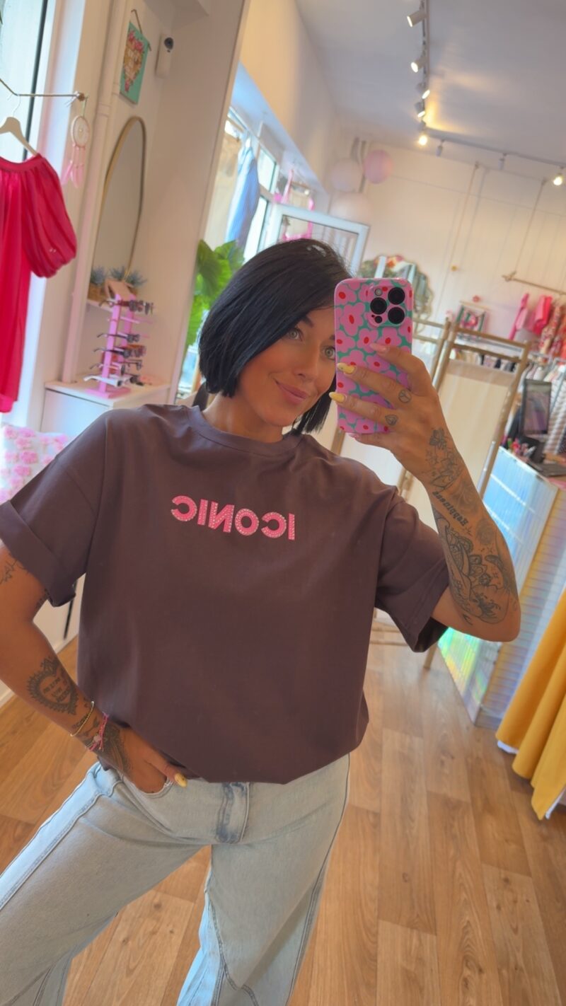 T SHIRT STRASS   ICONIC CHOCO