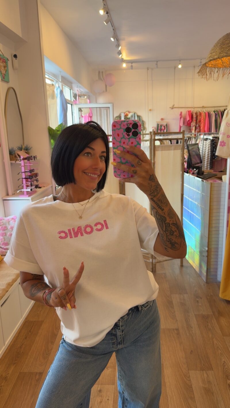 T SHIRT STRASS   ICONIC BLANC