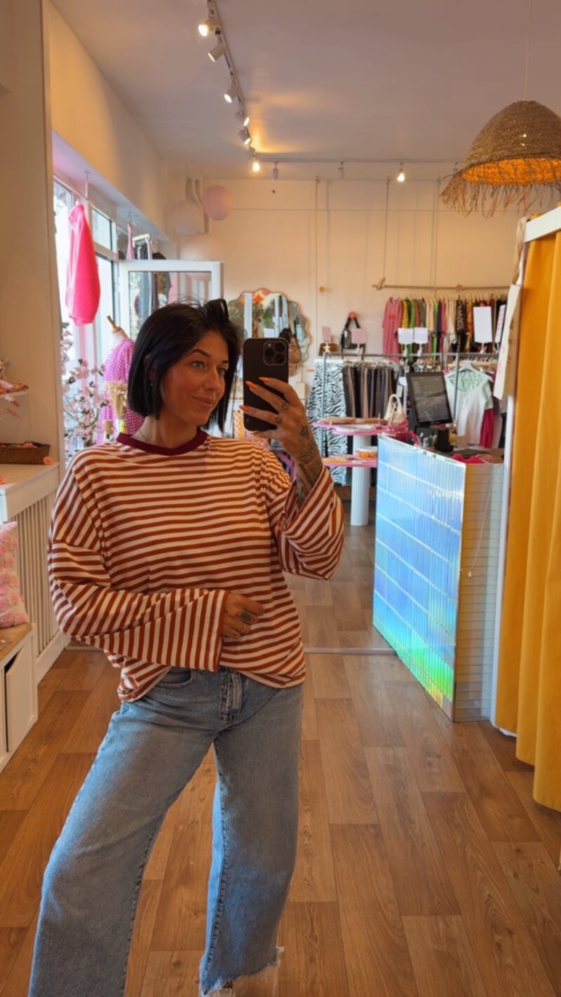 SWEATSHIRT RAYE BRIGITTE ROUILLE
