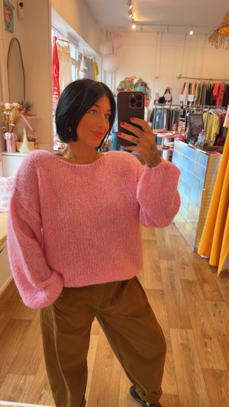 PULL GROSSE MAILLE ROSE BÉBÉ