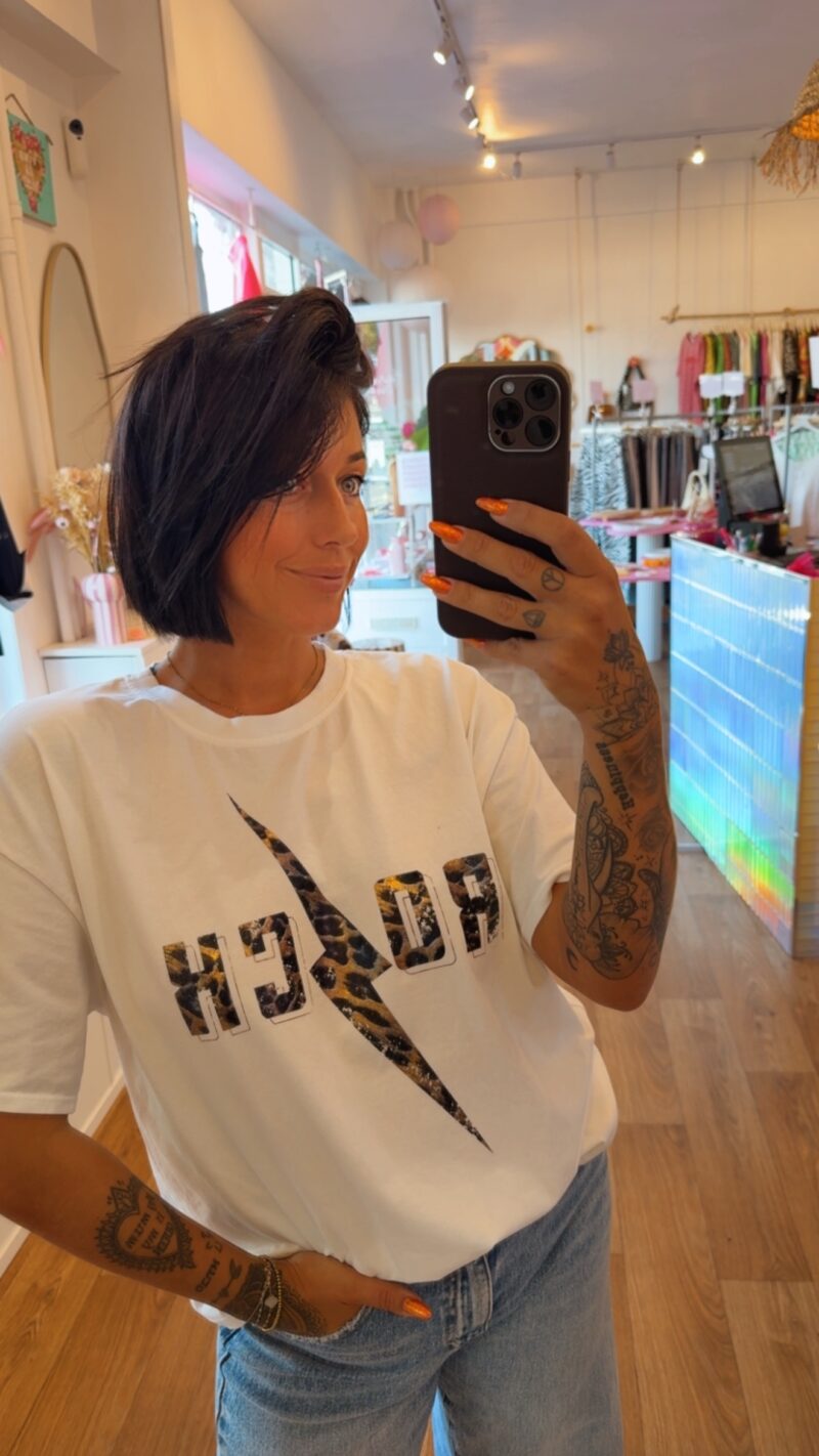 T SHIRT ROCK LEO BLANC