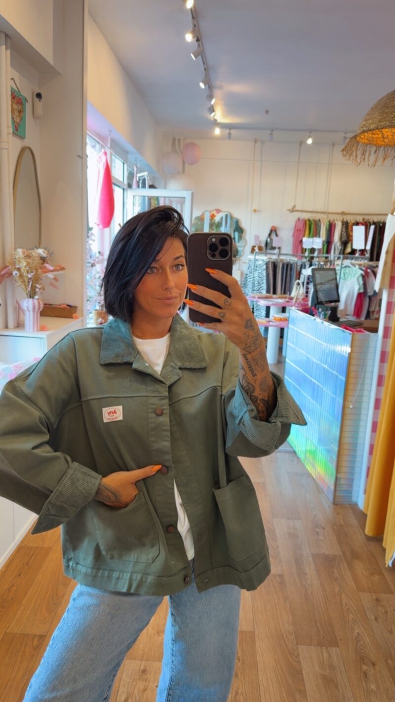 VESTE AVIATEUR COL VELOUR  KAKI