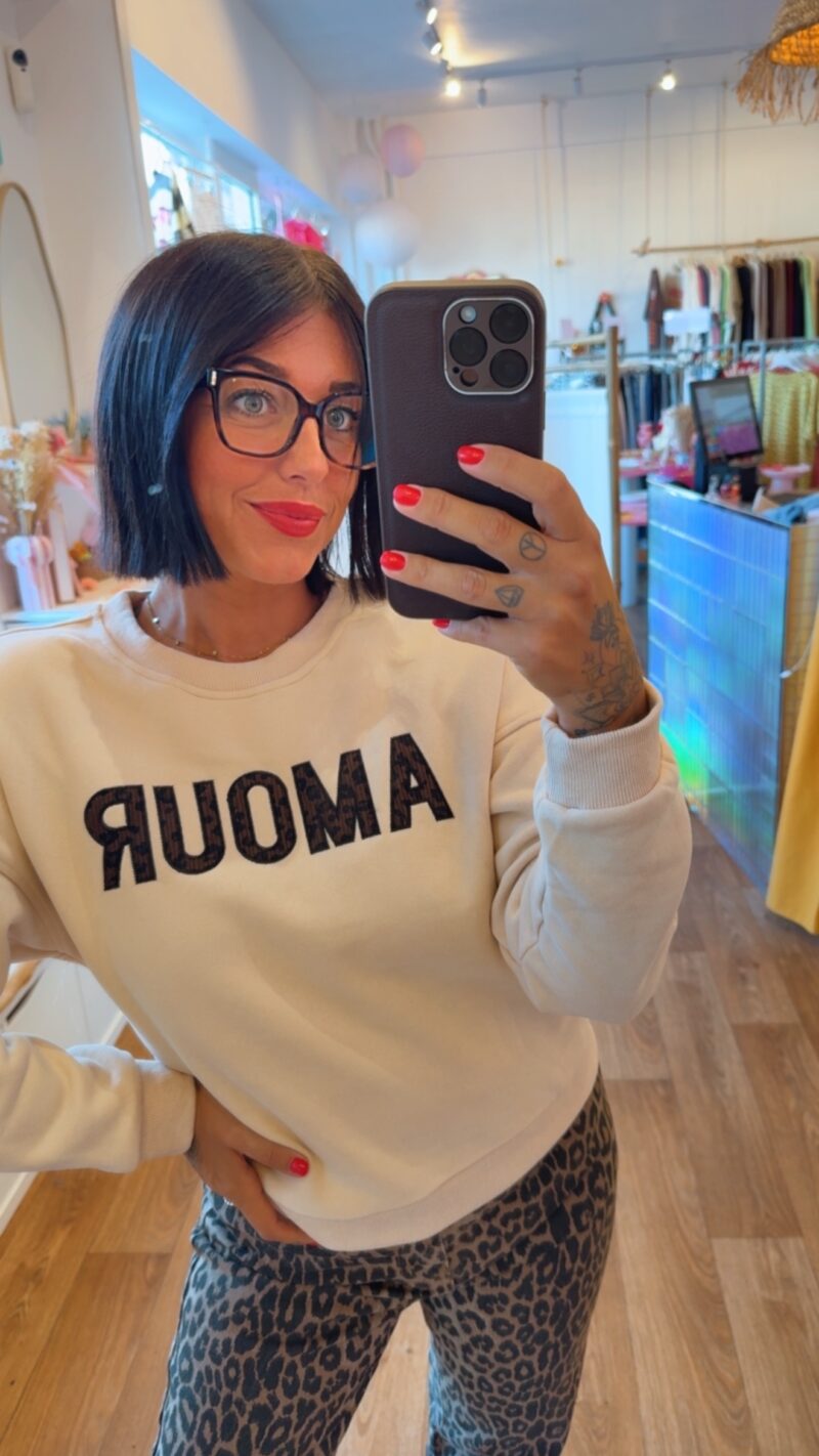 SWEAT ECRU AMOUR  M/L