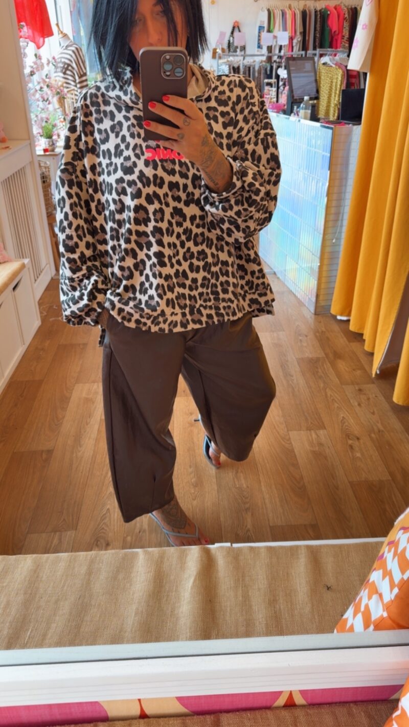 PANTALON BALLON CUIR CHOCO