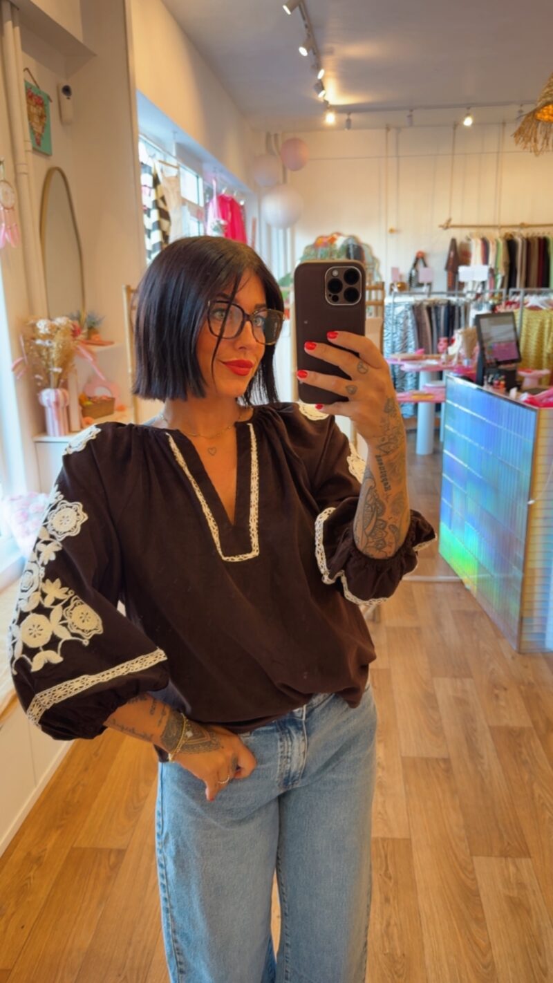 BLOUSE VELOUR CHOCO T . L