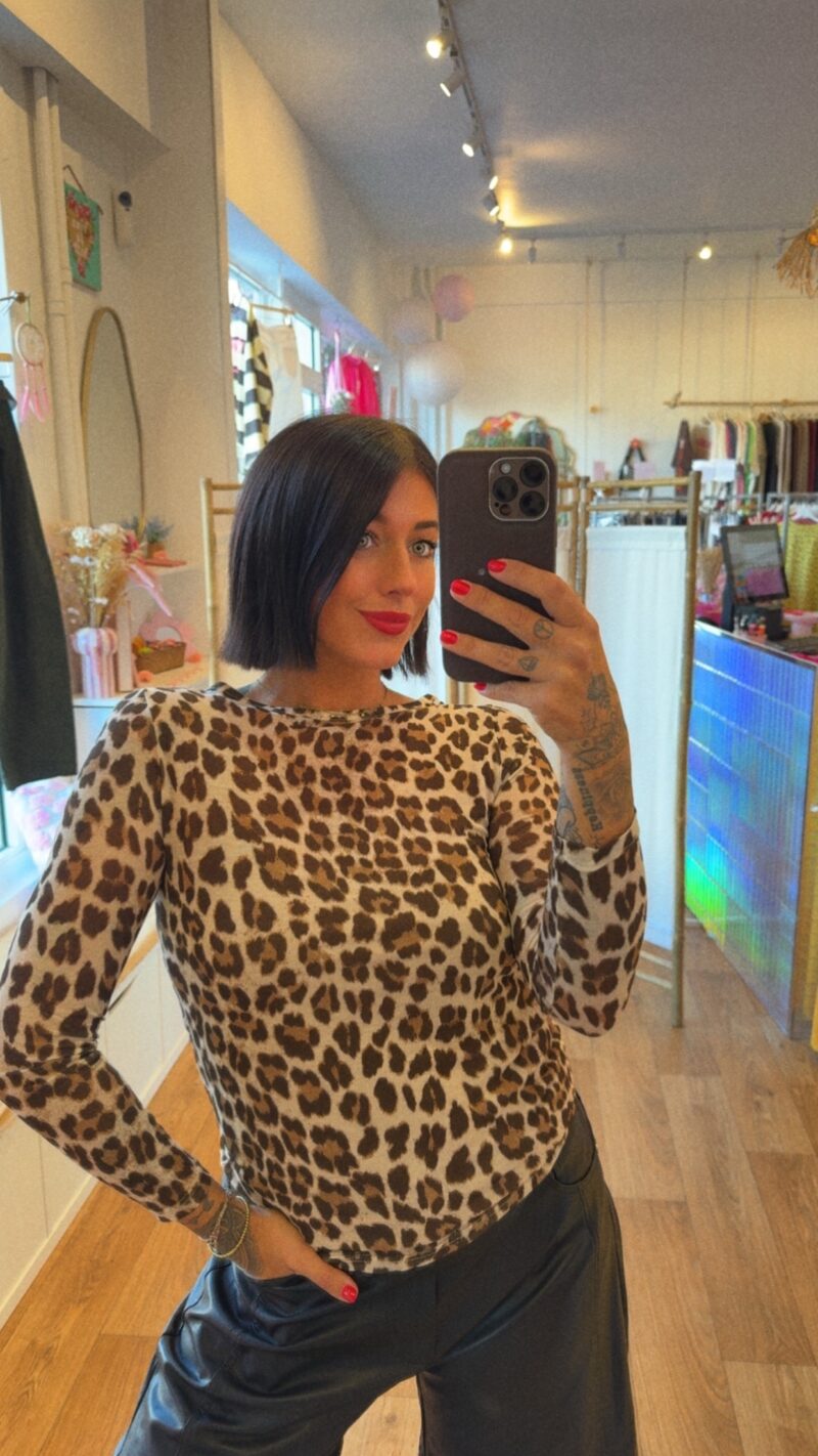 TOP CACHEMIRE LEOPARD