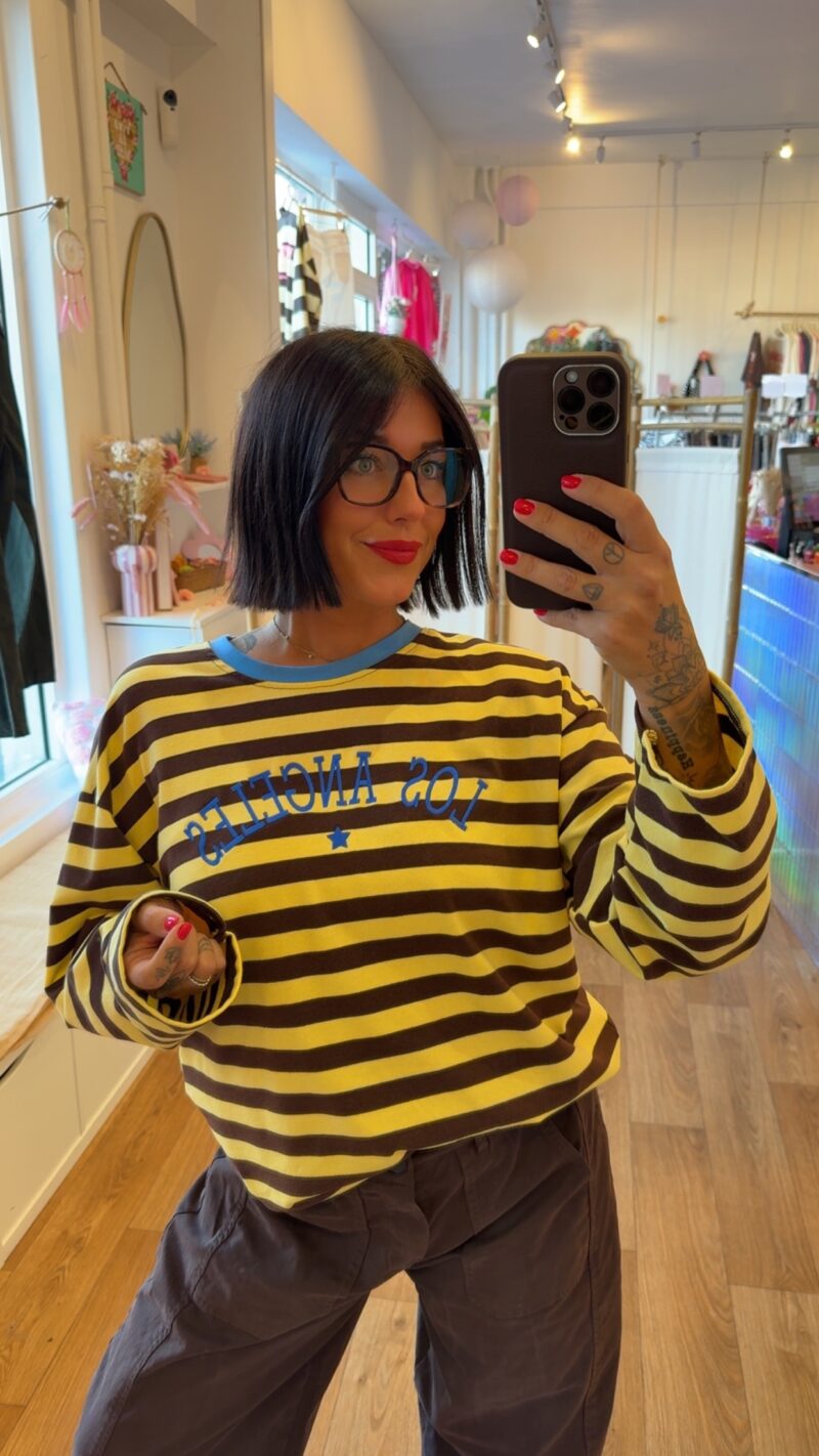 TOP RAYURE LOS ANGELES  JAUNE