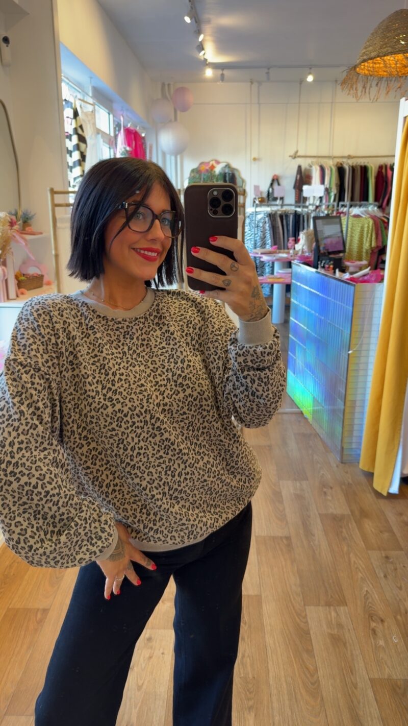 SWEAT PETIT LEOPARD CAMEL