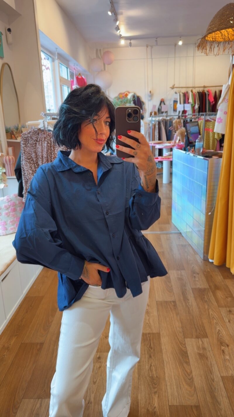 CHEMISE BLEU VOILE EN BAS