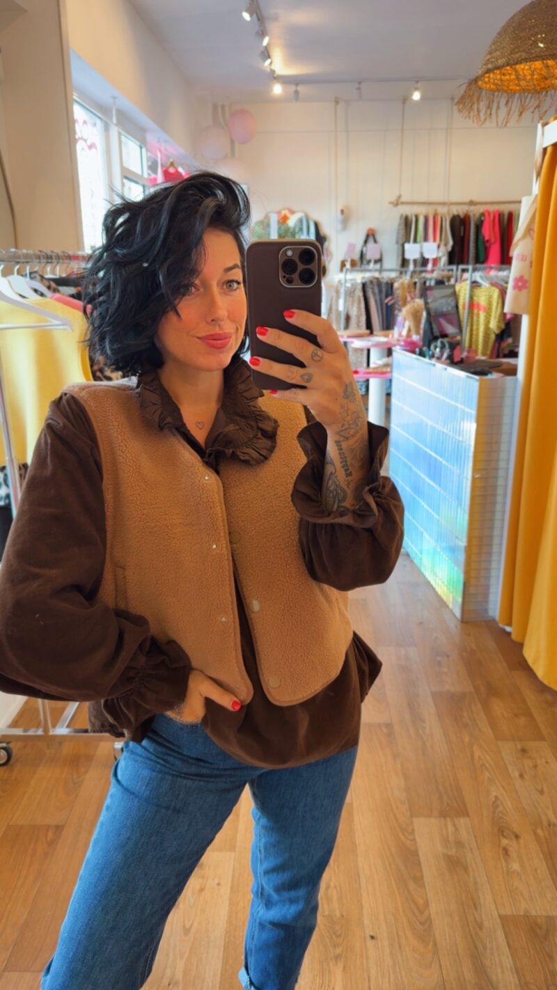 GILET BREBIS CAMEL