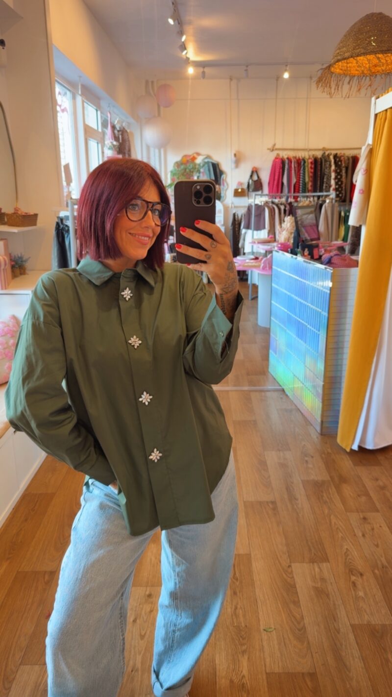 CHEMISE KAKI BIJOUX