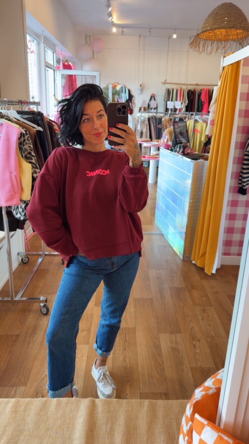 SWEAT OVERSIZE ICONIC BORDEAUX