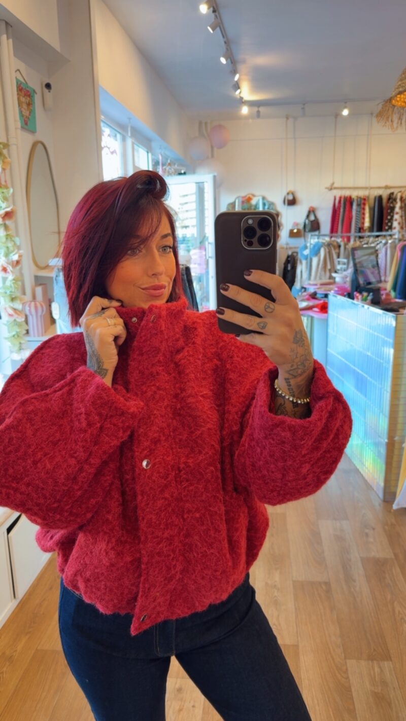 VESTE FEUTRINE ROUGE