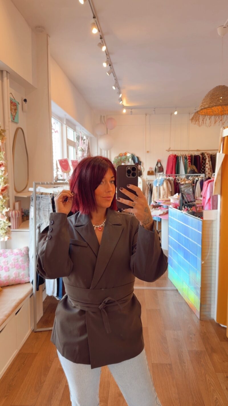 BLAZER CEINTURE CHOCOLAT   M/L